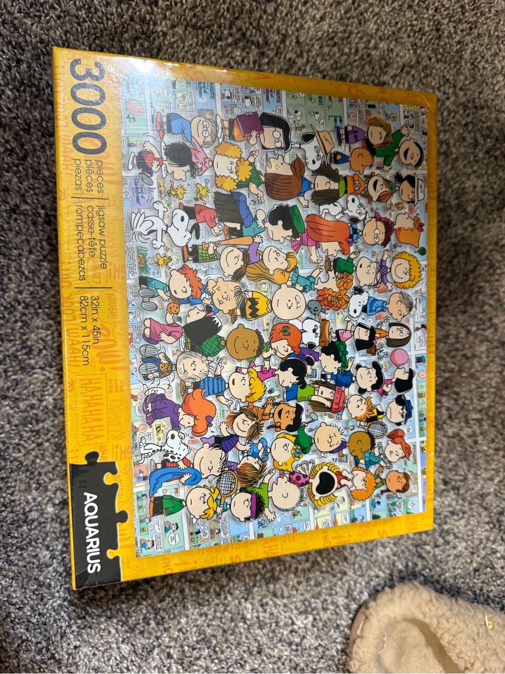 Peanuts Puzzle Box Featuring Yellow Border and Multi-Color Characters - Peanuts